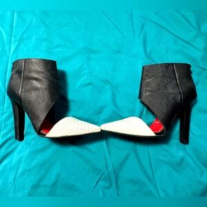 Jeffery Campbell cutout bootie heels Black and White Size 8.5